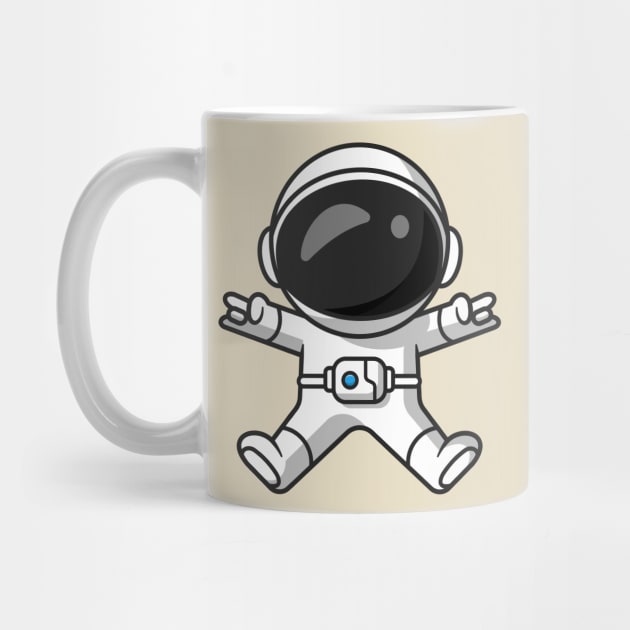 Cute Astronaut Jumping With Metal Hands Cartoon by Catalyst Labs